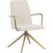 Hilda Chacha Cream Swivel Dining Armchair, Swivel